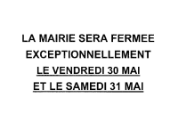 fermeture mairie en mai